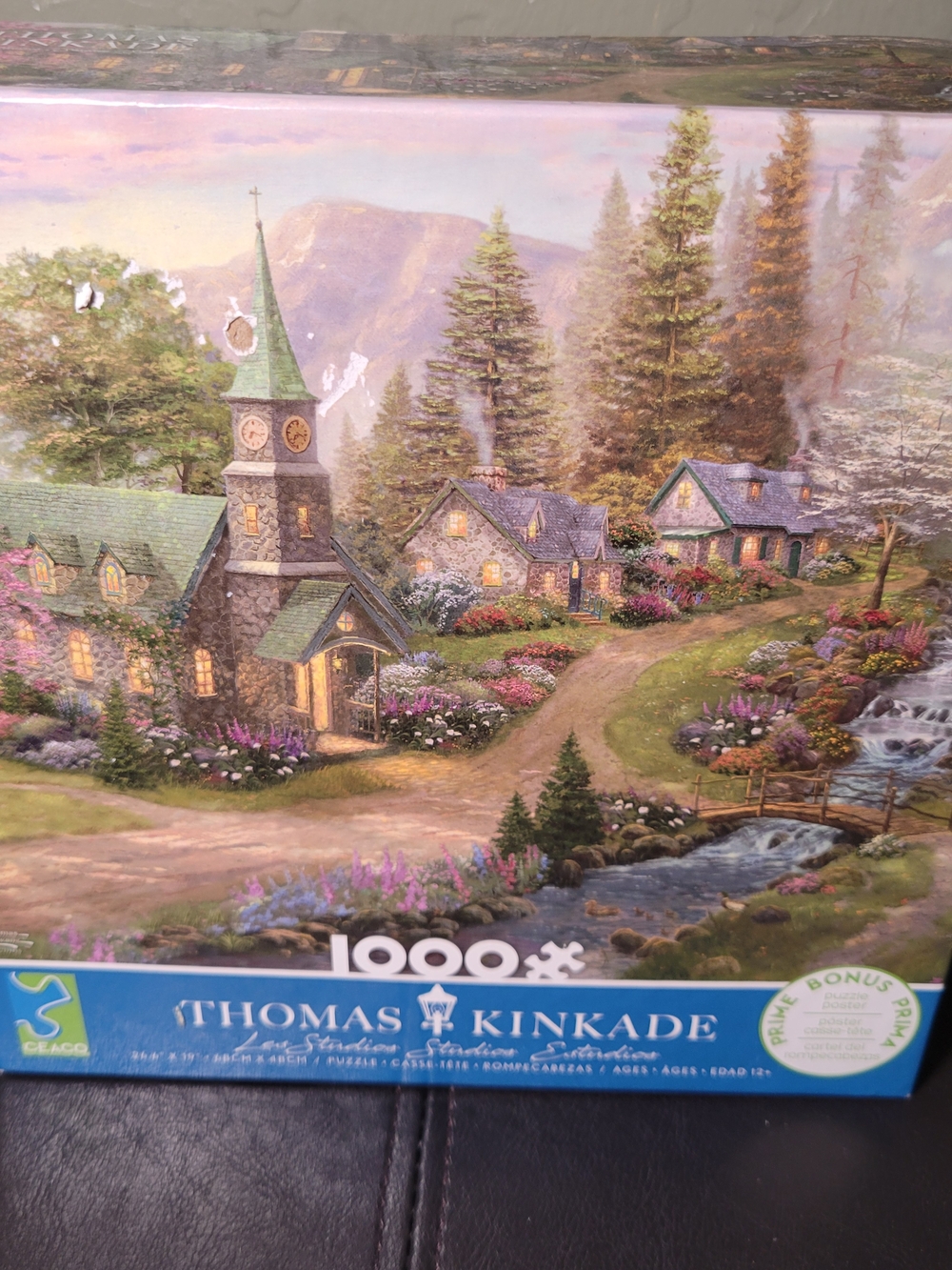 Thomas Kinkade 1000pc Cottage Puzzle - Pastel Green & Cream